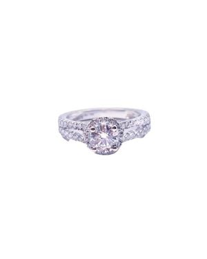 Raina Jewels 18Ct Round Diamond Halo Split Band Engagement Ring-1Ct Gia - Purple