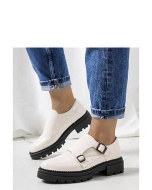 KDMD High Tractor Sole Flap Strap Shoes With Insole Summer - Blue