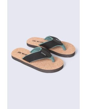 Animal 'Parker' Lightweight Cork Footbed Beach Slip On Summer Flip Flops - Grey