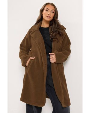 Yours Teddy Borg Coat - Brown