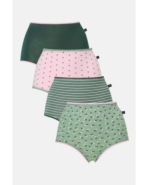British Boxers Pack Of Four "Juniper" Bamboo Full Briefs - Green