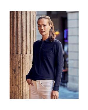 Clique Basic Chest Pocket Long-Sleeved Polo Shirt - Blue