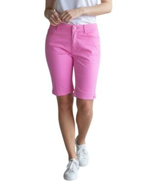 Paulo Due Slim Fit Chino Casual Shorts - Pink
