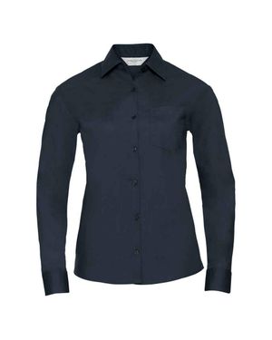 Russell Collection Poplin Easy-Care Long-Sleeved Formal Shirt - Blue