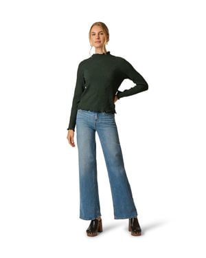 Adrianna Papell Textured Mock Neck Top - Blue