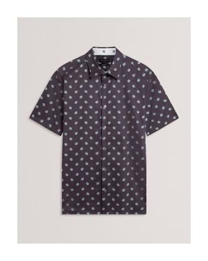 Ted Baker Chaska Regular Ditsy Floral Print Shirt - Blue