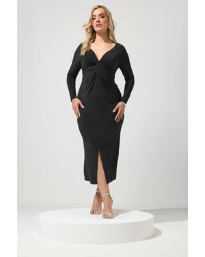 Yours Knot Front Maxi Dress - Black