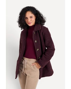 DAMART Sherpa Button-Through Fleece - Red