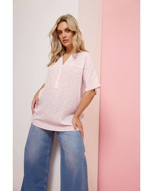 Yours Floral Notch Neck Top - Pink