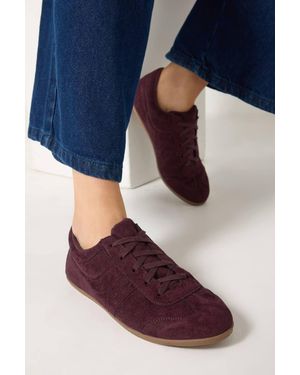 Long Tall Sally Retro Faux Suede Trainers - Blue