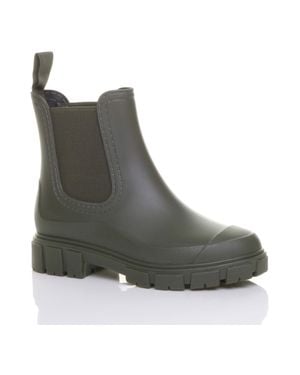 AJVANI Low Heel Chelsea Ankle Boots Wellingtons Wellies - Brown