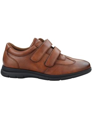 TruClothing Casual Strap Fastener Slip On Shoes Walking Trainers - Brown