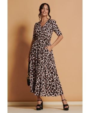 Jolie Moi Josie Animal Print Maxi Dress - Brown