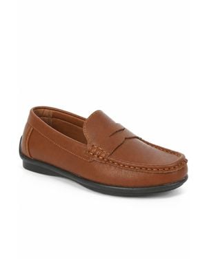 Thomas Blunt Classic Slip On Loafer School Shoes - Brown