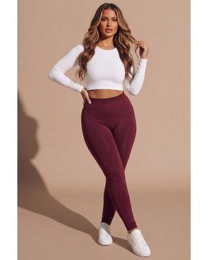 Femme Luxe Fleece High Waisted Leggings - Purple
