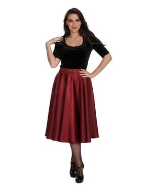 Banned Retro Hazel Satin Sparkle Skirt - Red