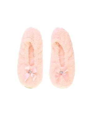 AJVANI Grip Sole Footsie Sock Slippers - Pink