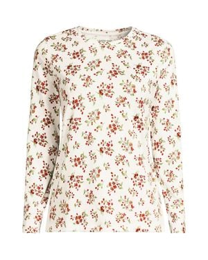 Lands' End Petite Supima Long Sleeve Crew Neck T-Shirt - White
