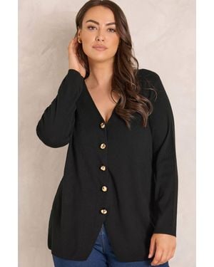 Evans Premium Button Cardigan - Black