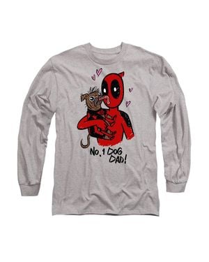 Marvel Deadpool & Wolverine Deadpool Dogpool No.1 Dog Dad T-Shirt, Heather - Grey