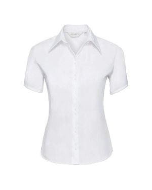 Russell Collection Ultimate Non-Iron Short-Sleeved Shirt - White