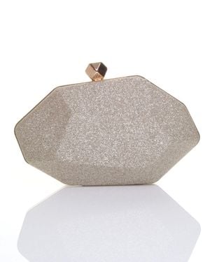 AJVANI Geometric Glitter Party Clutch Shoulder Handbag Bag - Grey
