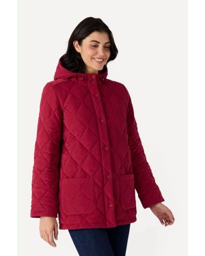 DAMART Padded Water-Repellent Quilted Parka - Red