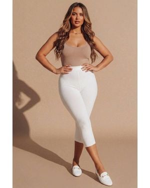 Femme Luxe High Waisted Crop Leggings - Brown