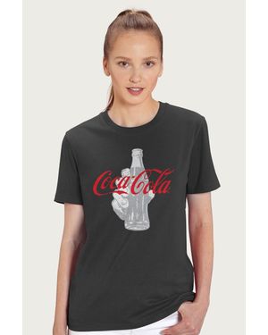 Coca Cola Bottle Its The Real Thing Relaxed Fit T-Shirt - Black
