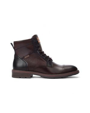 Infinity Leather Pikolinos Leather Zip & Lace Up Ankle Boots - Brown