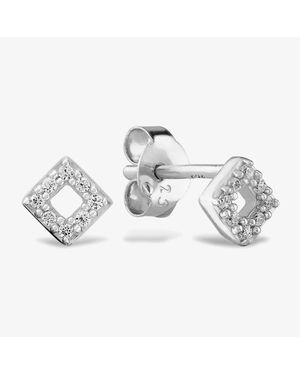 Rosa Lea Pave Square Stud Earrings Am-2Thb009104 - Metallic