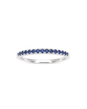 Raina Jewels 14Ct Natural Sapphire Half Eternity Ring Pave 0.24Ct - Blue