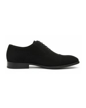 TruClothing Faux Suede Lace-Up Classic Formal Oxford Shoes - Black