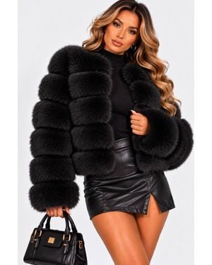 Stylewise Horizontal Panel Faux Fur - Black