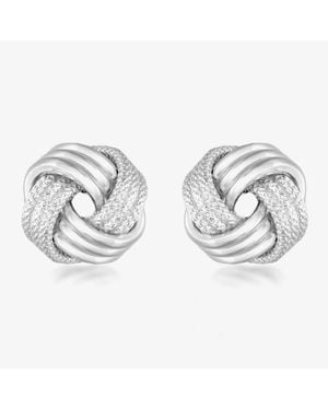 T.H.Baker Sterling 11Mm Textured Knot Stud Earrings 8.55.6439 - Metallic