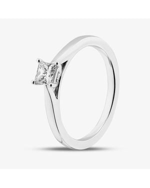 1888 collection 9Ct 0.33Ct Princess Cut Diamond Solitaire Ring Ppp01-9W-0.33-H-Si2 - White