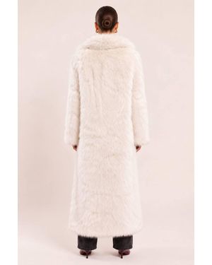 Rebellious Fashion Drena Faux Fur Long Coat - Natural