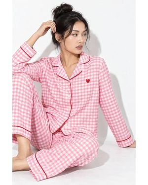 Hiccup Patterned Shirt & Trousers Pyjama Set - Pink
