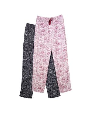 Keanu Viscose Pyjama Bottoms Pack Of 2 - Pink
