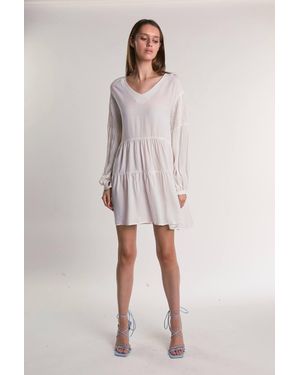 Shnoo Tiered Mini-Dress - Natural