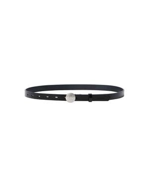 Calvin Klein Round Engraved Ck Buckle 20 Mm Belt Ck - Black