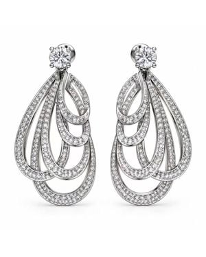 BluCore Tone Layered Teardrop Diamante Chandelier Drop Earrings - Metallic