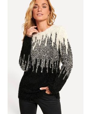 DAMART Fluffy Patterned Knit Jumper - Black