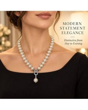 BluCore 14Mm Abacus-Shaped Pearl Necklace Beaded Statement - Black