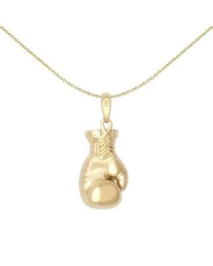 Jewelco London 9Ct Realistic 3D Single Boxing Glove Novelty Pendant, Small - Metallic