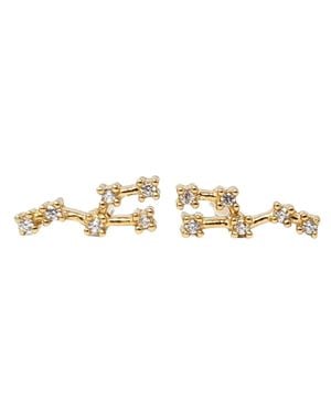 Harfi Taurus Star Sign Constellation Astrology Tiny Earrings - Metallic