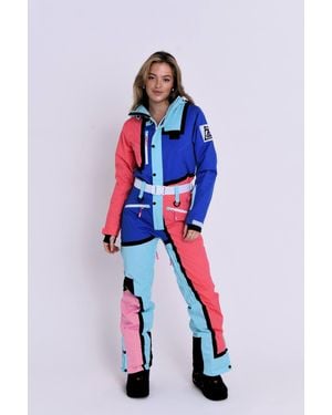 OOSC Ski Suit, Colour-Block Polyester, Slim Fit, Regular Length - White