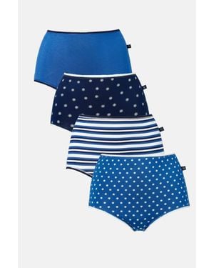 British Boxers Pack Of Four "Starry Night" Bamboo Full Briefs - Blue