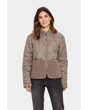 Saint Tropez Isodorasz Jacket Quilted Teddy Fabric - Brown