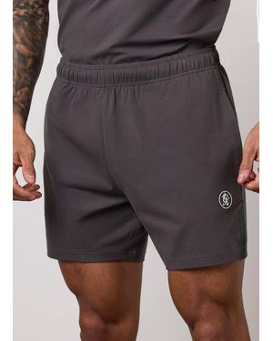 Gym King Jersey Shorts Pro Logo 6 Inch Graphite Slim Tapered Fit - Grey